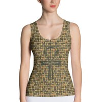 Egyptian Ankh Cross (Olive) Women's Tank Top - Conscious Apparel Store