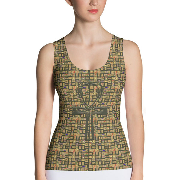 Egyptian Ankh Cross (Olive) Women's Tank Top - Conscious Apparel Store