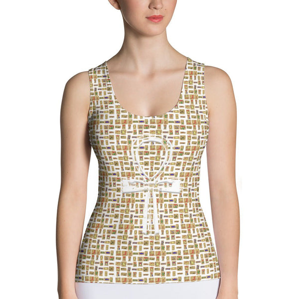Egyptian Ankh Cross (White) Women's Tank Top - Conscious Apparel Store