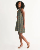 Egyptian Hieroglyphics Halter Dress (Blue) (6 Colors Available) - Conscious Apparel Store