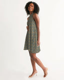 Egyptian Hieroglyphics Halter Dress (Blue) (6 Colors Available) - Conscious Apparel Store