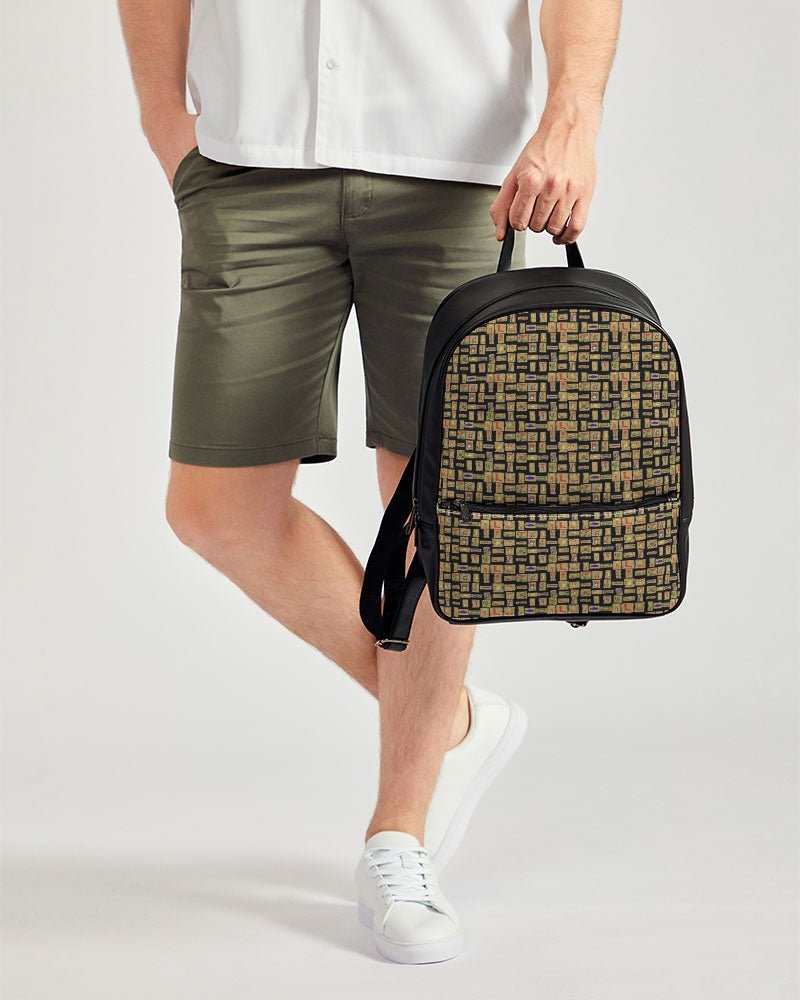 Egyptian Hieroglyphics Nubia Classic Faux Leather Backpack - Conscious Apparel Store