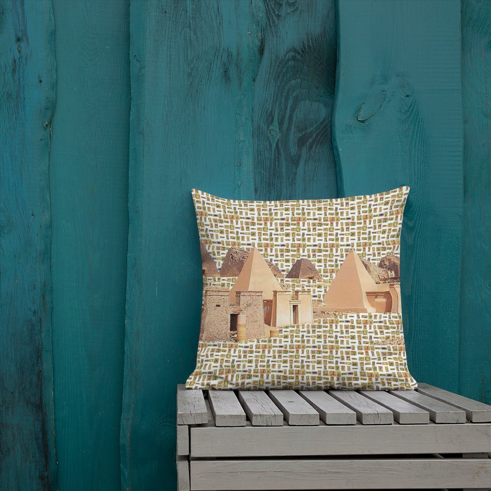 Egyptian Hieroglyphics Nubia Premium Pillow (White) - Conscious Apparel Store