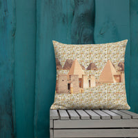 Egyptian Hieroglyphics Nubia Premium Pillow (White) - Conscious Apparel Store