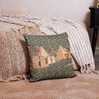 Egyptian Hieroglyphics Nubia Premium Throw Pillow (Blue) - Conscious Apparel Store