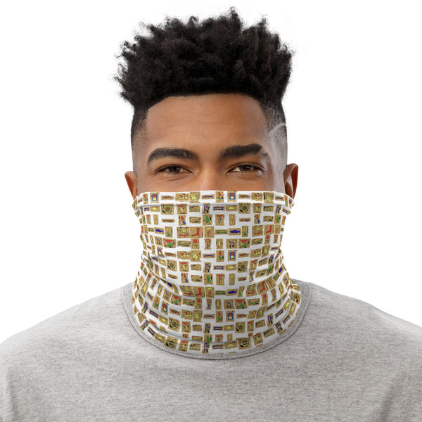 Egyptian Hieroglyphics (White) Neck Gaiter - Conscious Apparel Store