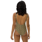 Egyptian Hieroglyphs Ankh Cross (Olive) One - Piece Swimsuit (6 Colors Available) - Conscious Apparel Store