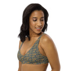 Egyptian Hieroglyphs (Blue) padded bikini top (6 Colors Available) - Conscious Apparel Store