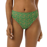 Egyptian Hieroglyphs (Green) high - waisted bikini bottom (6 Colors Available) - Conscious Apparel Store