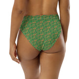 Egyptian Hieroglyphs (Green) high - waisted bikini bottom (6 Colors Available) - Conscious Apparel Store