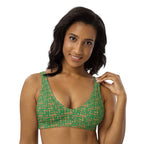 Egyptian Hieroglyphs (Green) padded bikini top (6 Colors Available) - Conscious Apparel Store