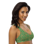 Egyptian Hieroglyphs (Green) padded bikini top (6 Colors Available) - Conscious Apparel Store