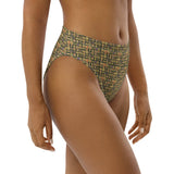 Egyptian Hieroglyphs (Olive) high - waisted bikini bottom (6 Colors Available) - Conscious Apparel Store
