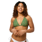 Egyptian Hieroglyphs string bikini top (Green) (6 Colors Available) - Conscious Apparel Store