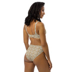 Egyptian Hieroglyphs (White) high - waisted bikini (6 Colors Available) - Conscious Apparel Store
