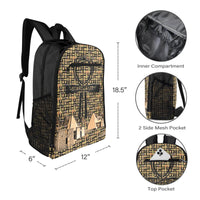 Egyptian Nubia Ankh Cross (Black) Sports Backpack (6 Colors Available) - Conscious Apparel Store