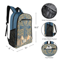 Egyptian Nubia Ankh Cross (Blue) Sports Backpack (6 Colors Available) - Conscious Apparel Store