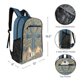 Egyptian Nubia Ankh Cross (Blue) Sports Backpack (6 Colors Available) - Conscious Apparel Store