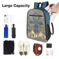 Egyptian Nubia Ankh Cross (Blue) Sports Backpack (6 Colors Available) - Conscious Apparel Store