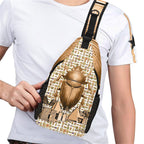 Egyptian Nubia Scarab (White) Casual Chest Bag (6 Colors Available) - Conscious Apparel Store