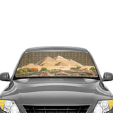 Egyptian Pyramids (Green) Car Sun Shade Umbrella 58"x29" (6 Colors Available) - Conscious Apparel Store