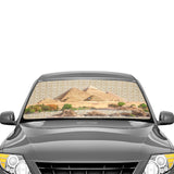 Egyptian Pyramids (Green) Car Sun Shade Umbrella 58"x29" (6 Colors Available) - Conscious Apparel Store