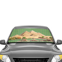 Egyptian Pyramids (Green) Car Sun Shade Umbrella 58"x29" (6 Colors Available) - Conscious Apparel Store