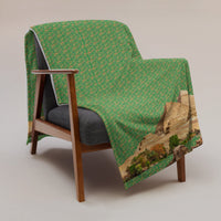 Egyptian Pyramids Hieroglyphics Throw Blanket (Green) - Conscious Apparel Store