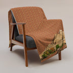 Egyptian Pyramids Hieroglyphics Throw Blanket (Red - Rust) - Conscious Apparel Store