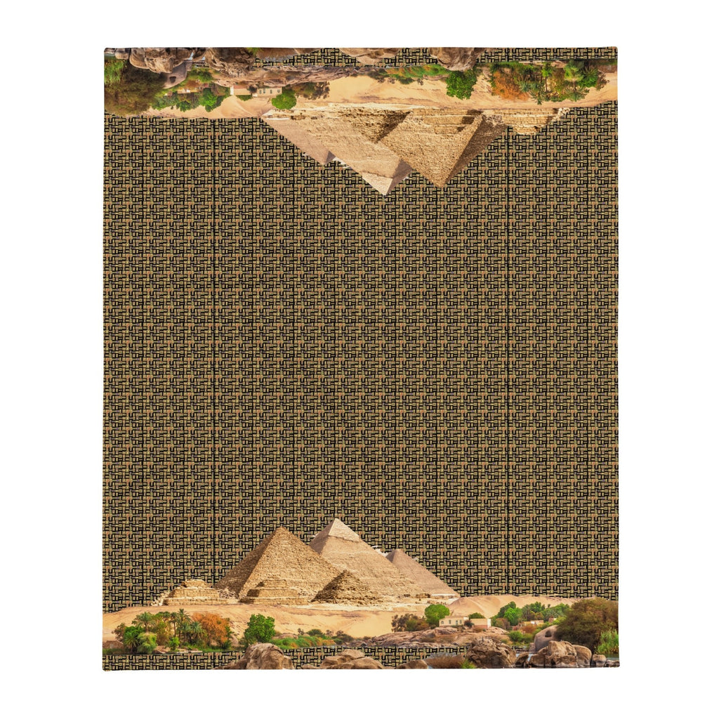 Egyptian Pyramids Throw Blanket (Black) (6 Colors Available) - Conscious Apparel Store