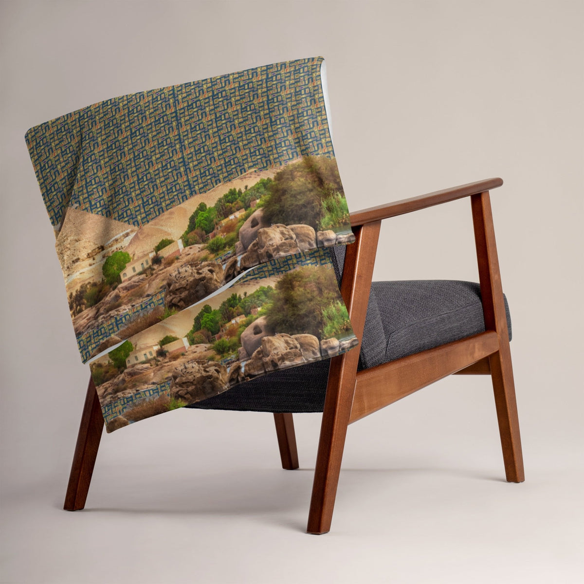 Egyptian Pyramids Throw Blanket (Blue) (6 Colors Available) - Conscious Apparel Store