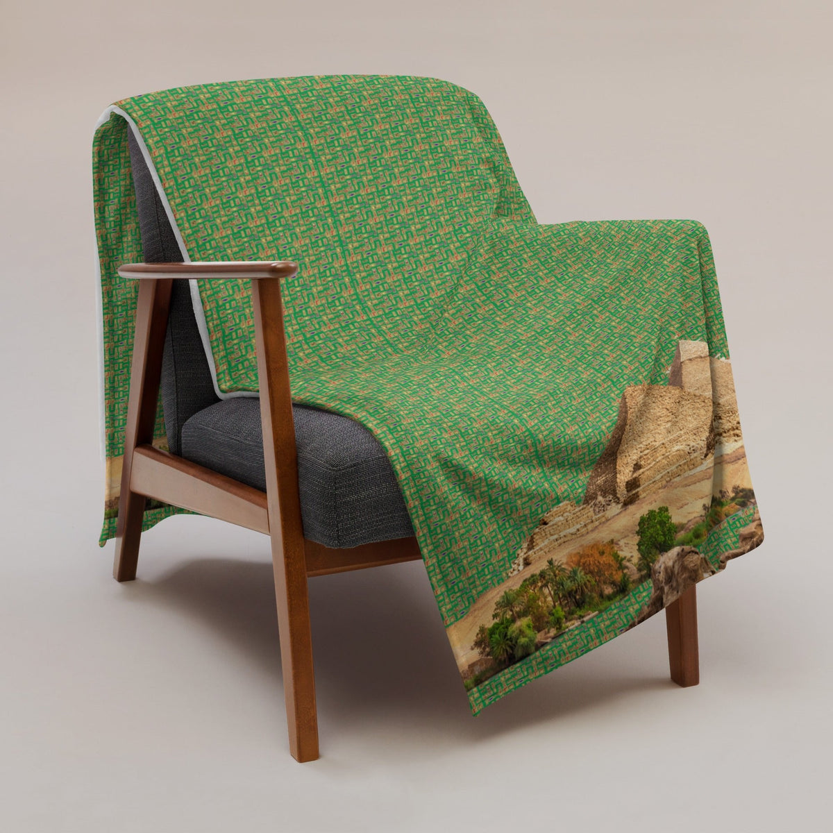 Egyptian Pyramids Throw Blanket (Green) (6 Colors Available) - Conscious Apparel Store