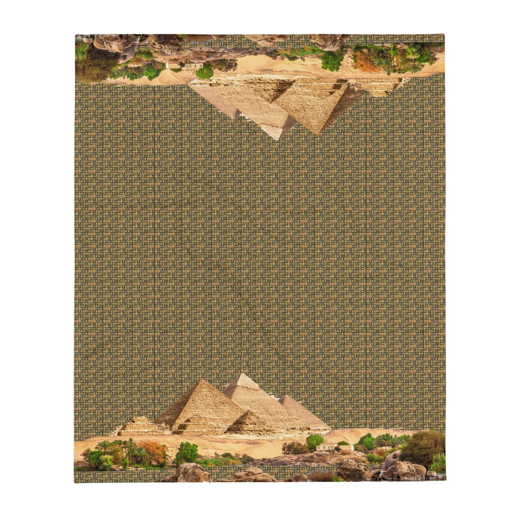 Egyptian Pyramids Throw Blanket (Olive) (6 Colors Available) - Conscious Apparel Store