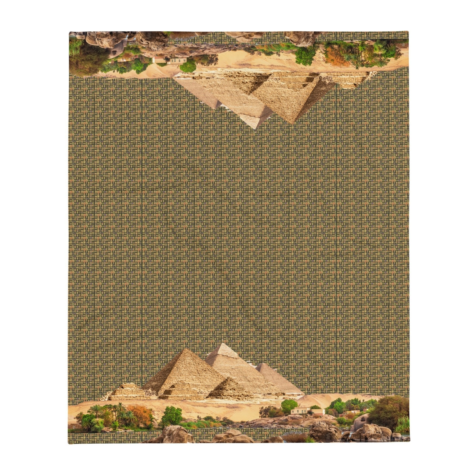 Egyptian Pyramids Throw Blanket (Olive) (6 Colors Available) - Conscious Apparel Store