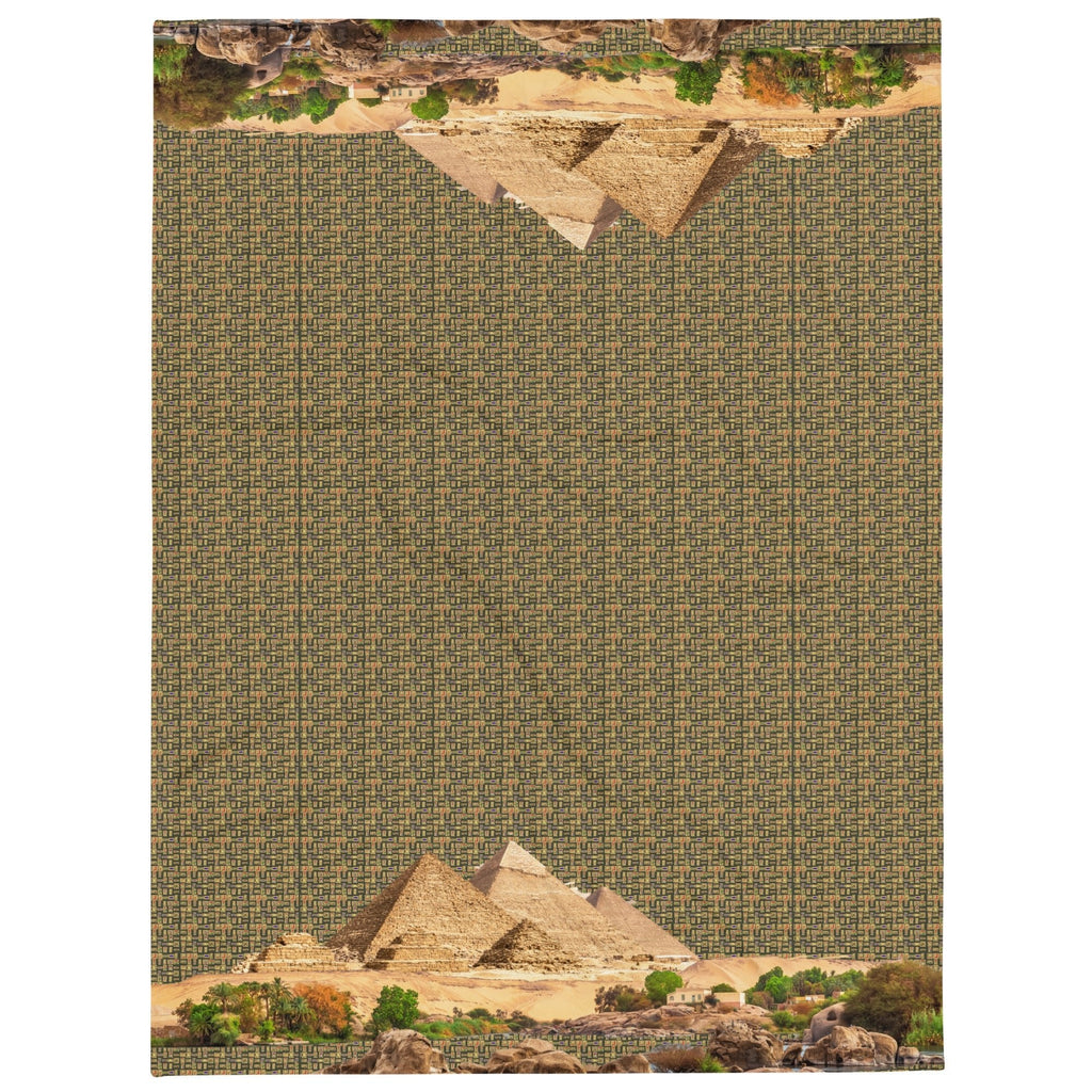 Egyptian Pyramids Throw Blanket (Olive) (6 Colors Available) - Conscious Apparel Store