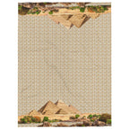 Egyptian Pyramids Throw Blanket (White) (6 Colors Available) - Conscious Apparel Store