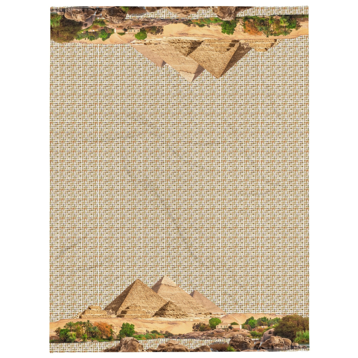 Egyptian Pyramids Throw Blanket (White) (6 Colors Available) - Conscious Apparel Store