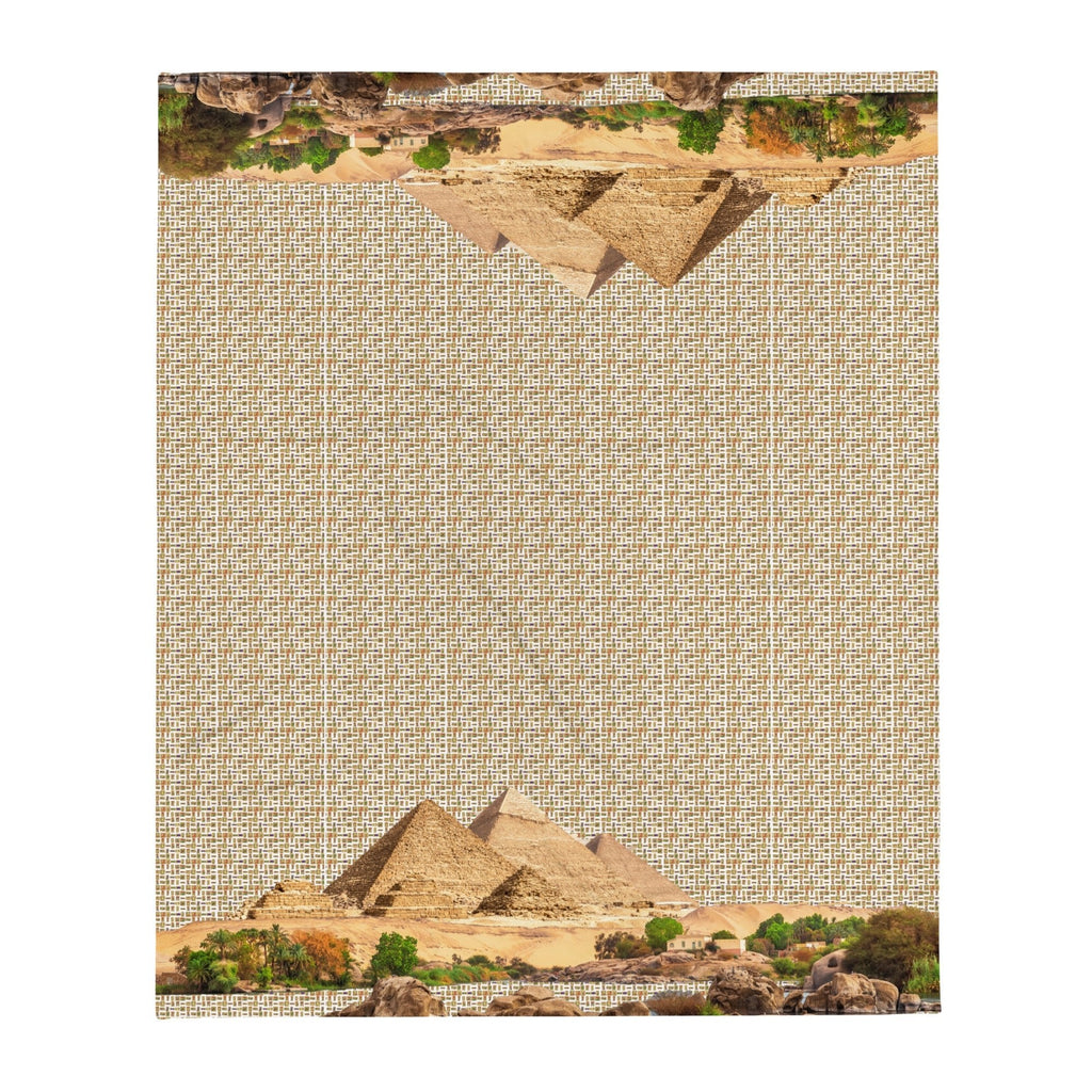 Egyptian Pyramids Throw Blanket (White) (6 Colors Available) - Conscious Apparel Store