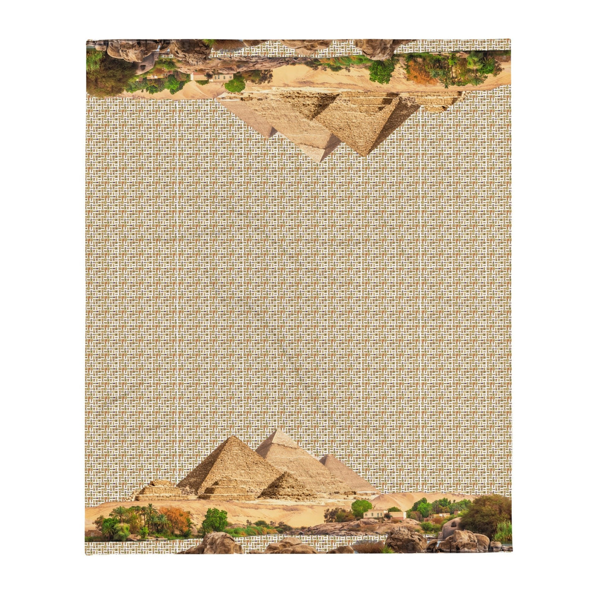 Egyptian Pyramids Throw Blanket (White) (6 Colors Available) - Conscious Apparel Store