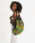 Ethiopia Flag Camo Canvas Drawstring Bag - Conscious Apparel Store