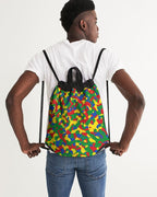Ethiopia Flag Camo Canvas Drawstring Bag - Conscious Apparel Store