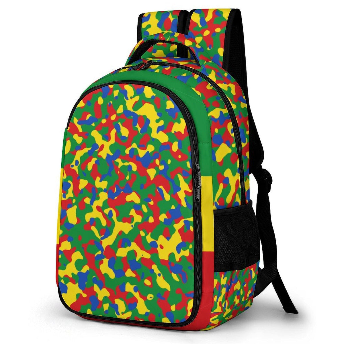 Ethiopia Flag Camo Casual Backpack - Conscious Apparel Store