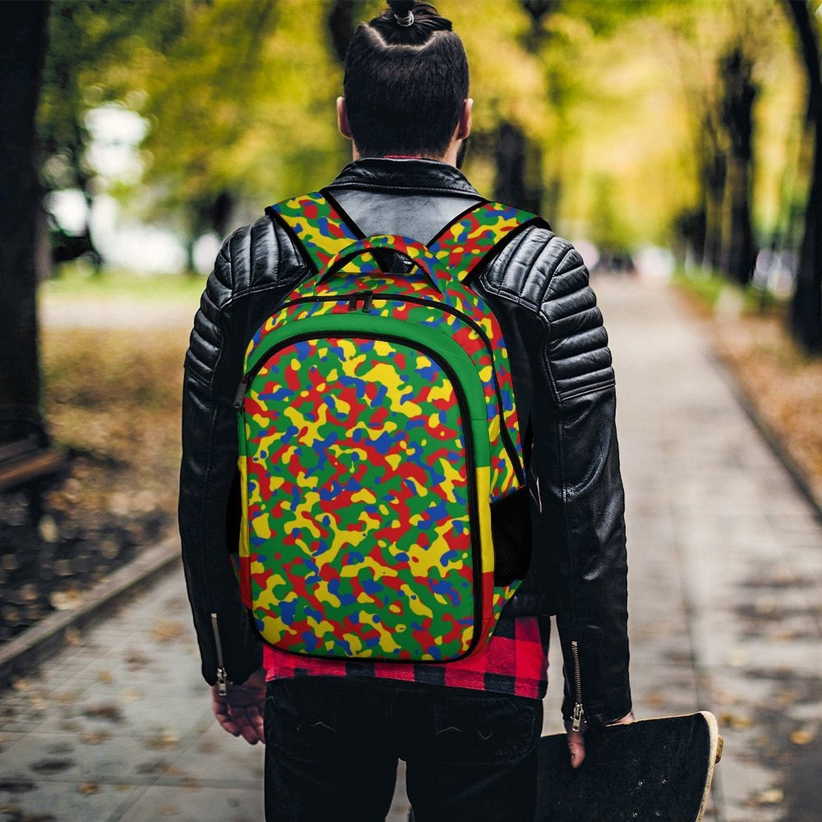 Ethiopia Flag Camo Casual Backpack - Conscious Apparel Store