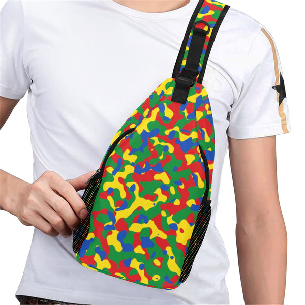 Ethiopia Flag Camo Casual Chest Bag - Conscious Apparel Store