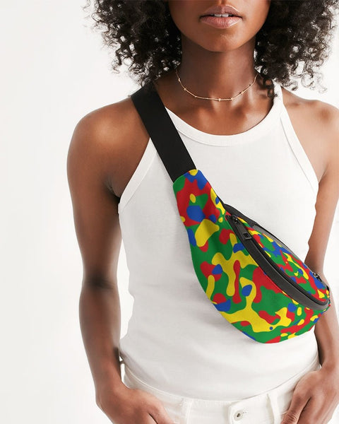 Ethiopia Flag Camo Crossbody Sling Bag - Conscious Apparel Store