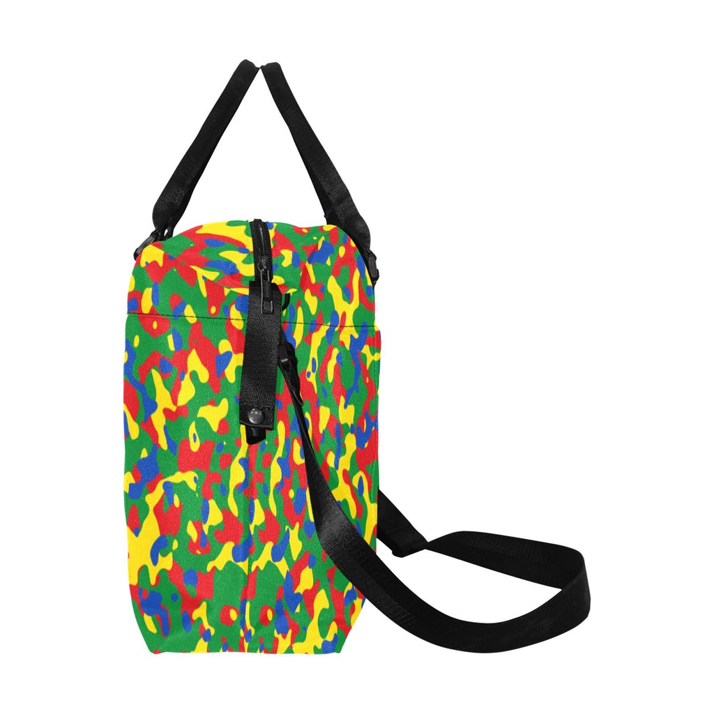 Ethiopia Flag Camo Large Capacity Duffle Bag - Conscious Apparel Store