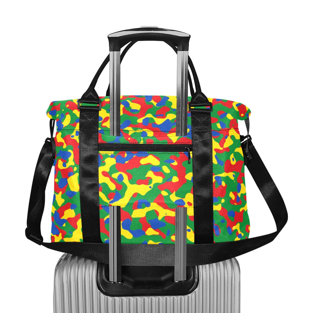 Ethiopia Flag Camo Large Capacity Duffle Bag - Conscious Apparel Store