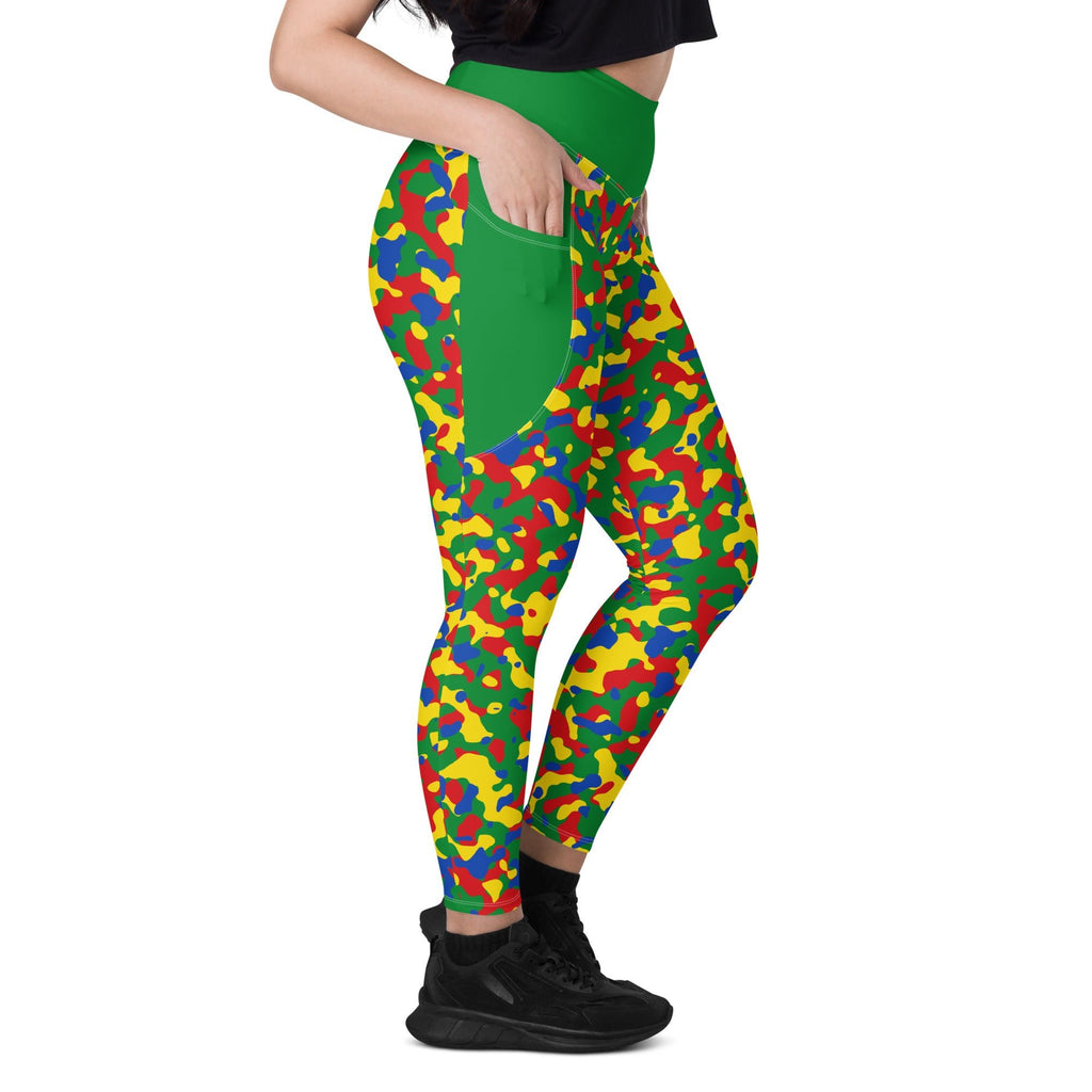 Ethiopia Flag Camo Leggings with pockets - Conscious Apparel Store