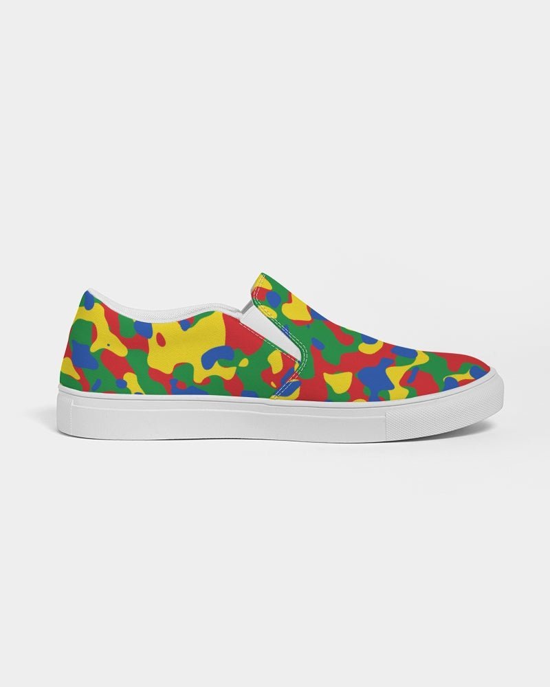 Ethiopia Flag Camo Men's Slip-On Canvas Shoe - Conscious Apparel Store