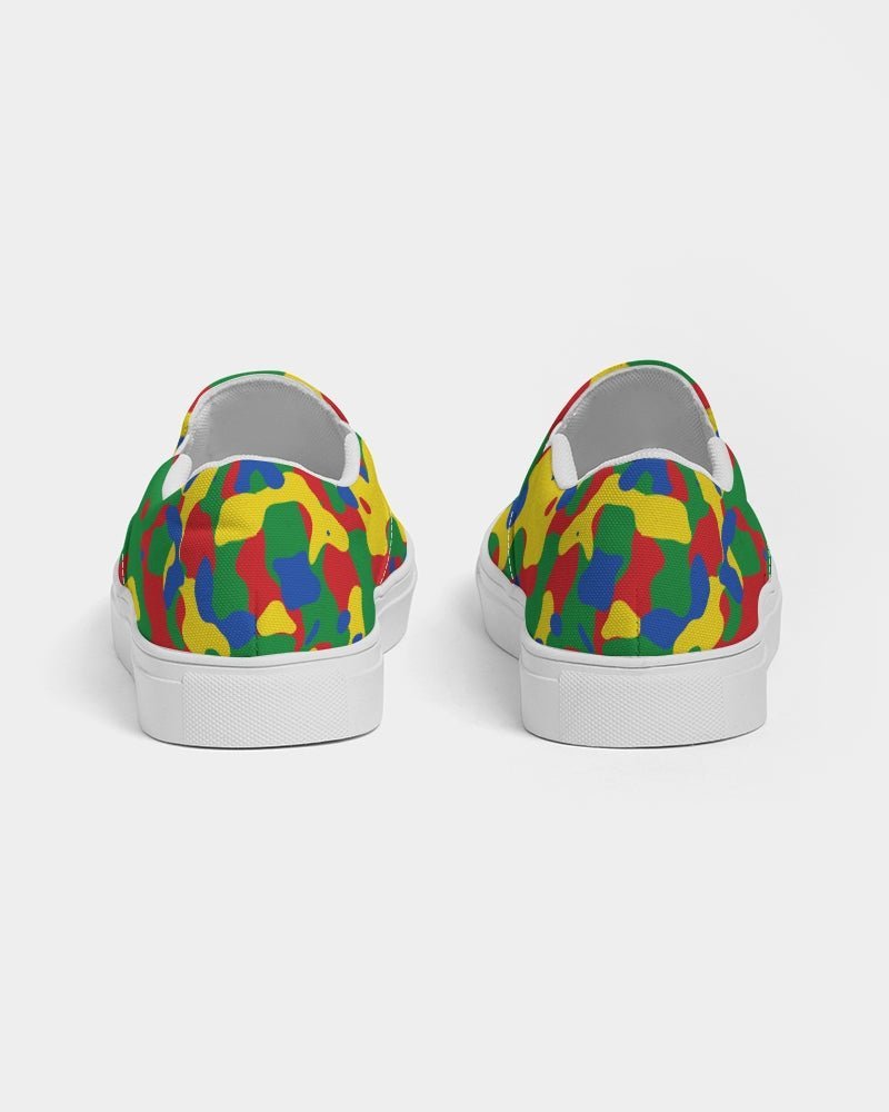 Ethiopia Flag Camo Men's Slip-On Canvas Shoe - Conscious Apparel Store